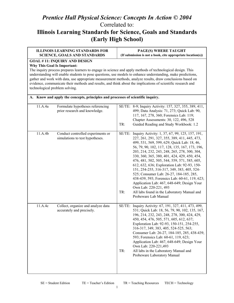 Physical Science Concepts In Action Workbook Answer Key GBGYABA 