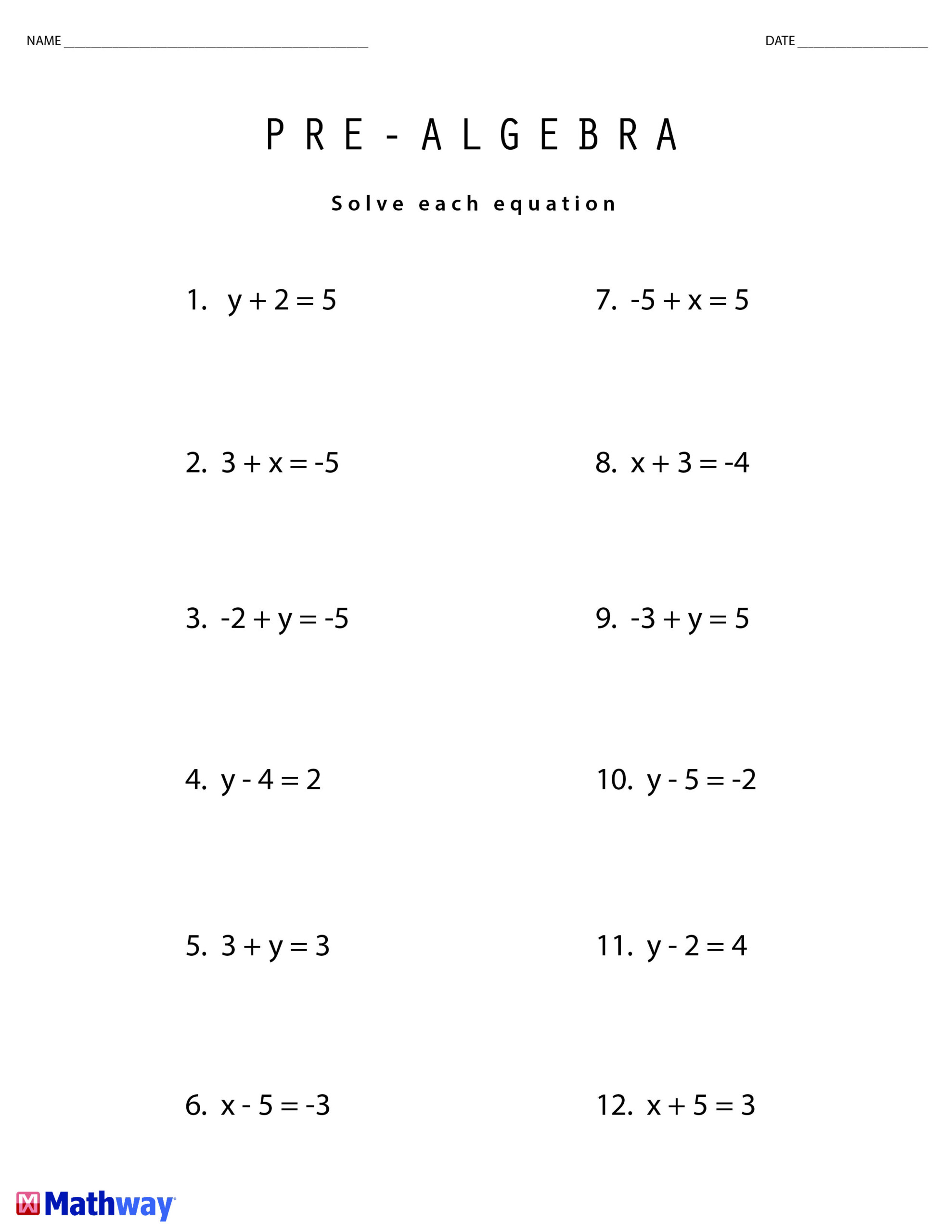 Prepare For Algebra With These Pre Algebra Worksheets Style Worksheets