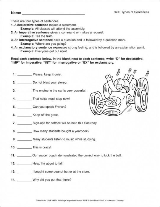 Printable Worksheets For 6th Graders Reading Learning How To Read