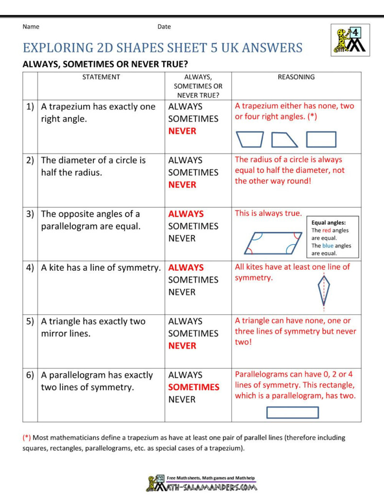 Properties Of Parallelograms Answer Key Milliken Publishing Company A 