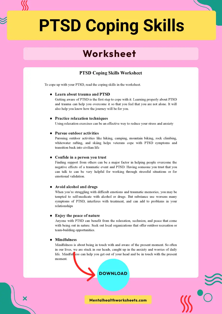 Ptsd Coping Skills Worksheets SkillsWorksheets com