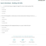 Quiz Worksheet Building Life Skills Study