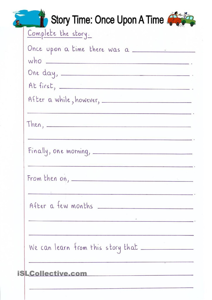 Read And Complete Once Upon A Time story Writing 3rd Grade 