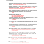 Review Sheet ANSWERS Chapters 6 And 7 Driver Education What