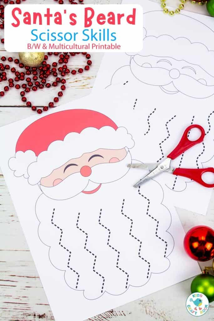 Santa s Beard Christmas Scissor Skills Activity Kids Craft Room