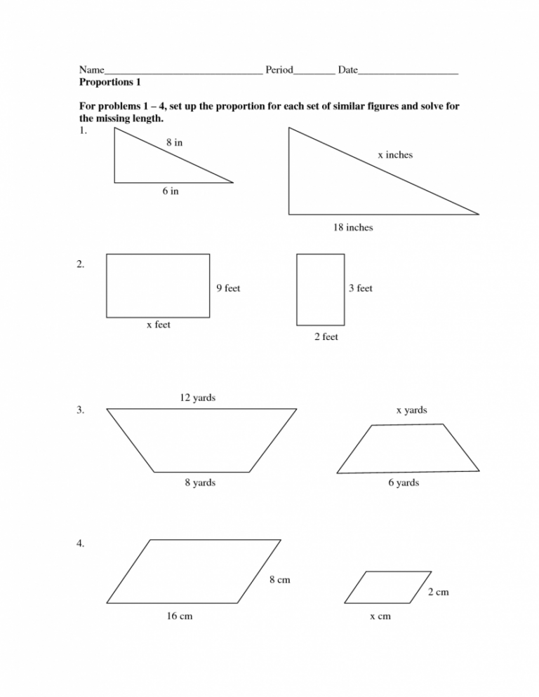 Scale Factor 7th Grade Worksheet - SkillsWorksheets.com