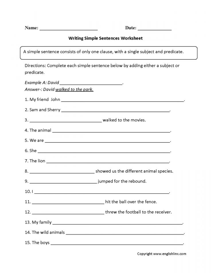 Simple Sentences Worksheet 3rd Grade Worksheet Third Grade Sentences 