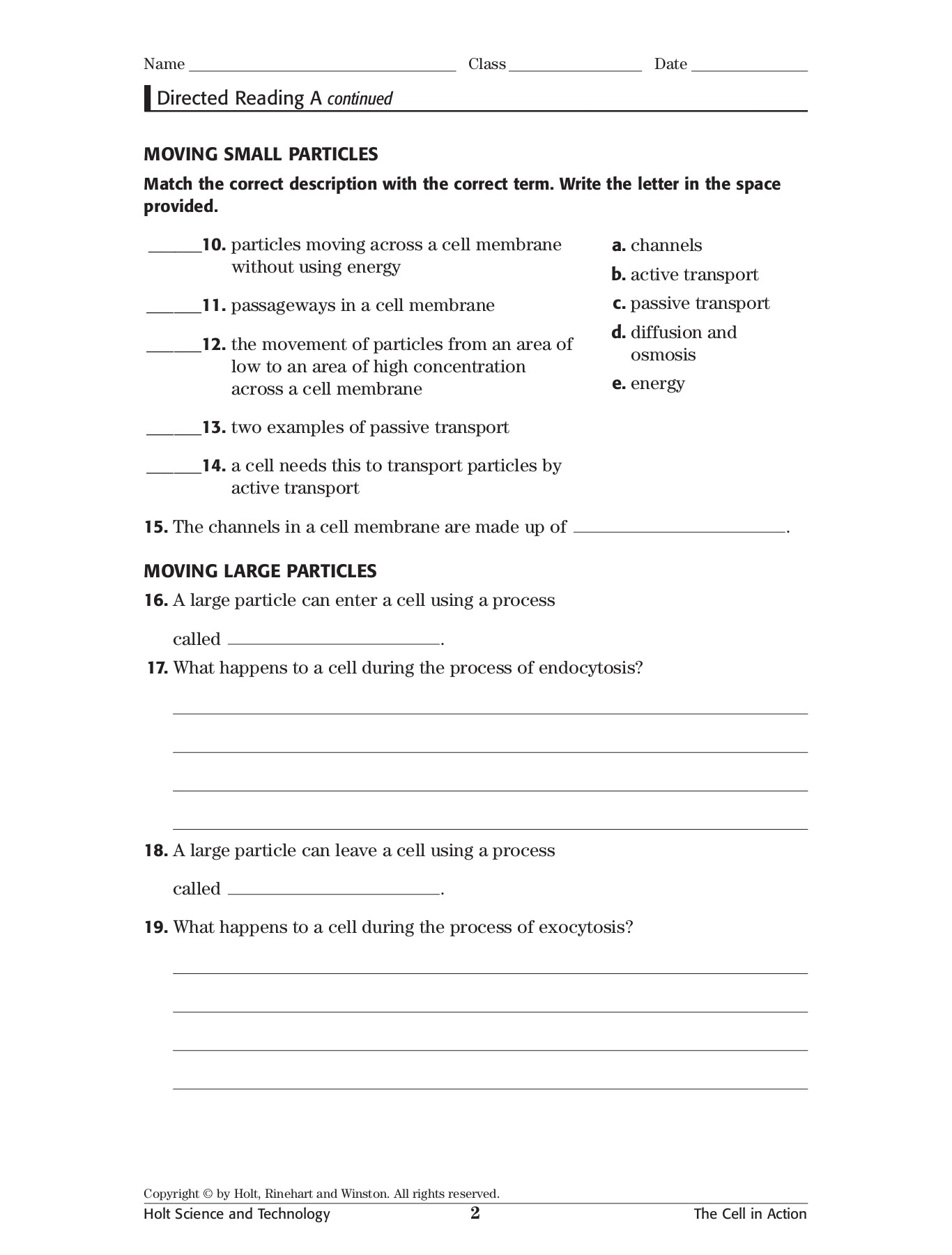 Skills Worksheet Active Reading