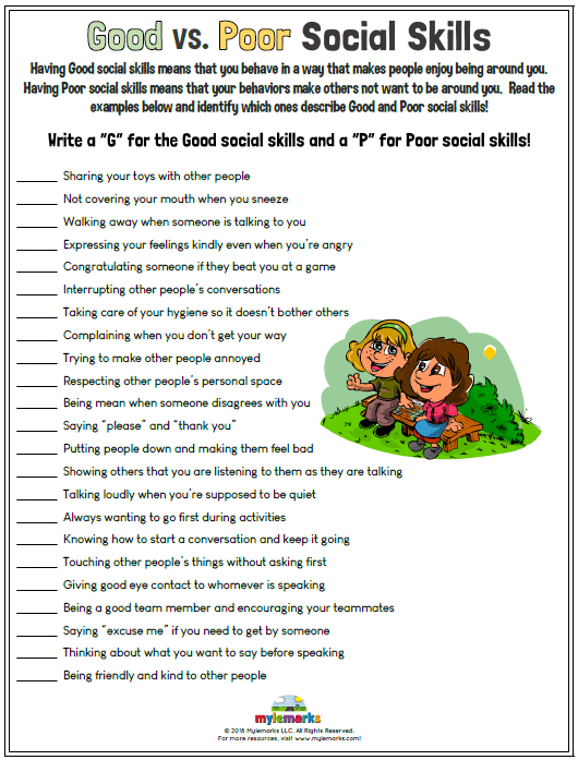 Social Skills Worksheets For Teenagers Worksheets Master