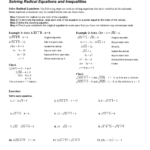 Solve Radical Equations Worksheet