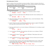 Speed And Velocity Worksheet Answers Db excel