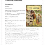 The Adventures Of Tom Sawyer Chapter 1 Worksheet