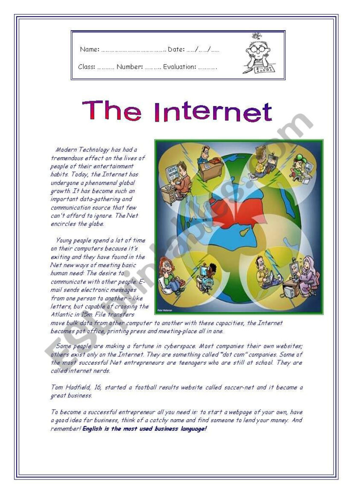 The Internet ESL Worksheet By Vanda51