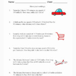 Velocity Worksheet With Answers