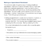 Worksheet For Making An Appointment At A Doctor s Or Other Medical