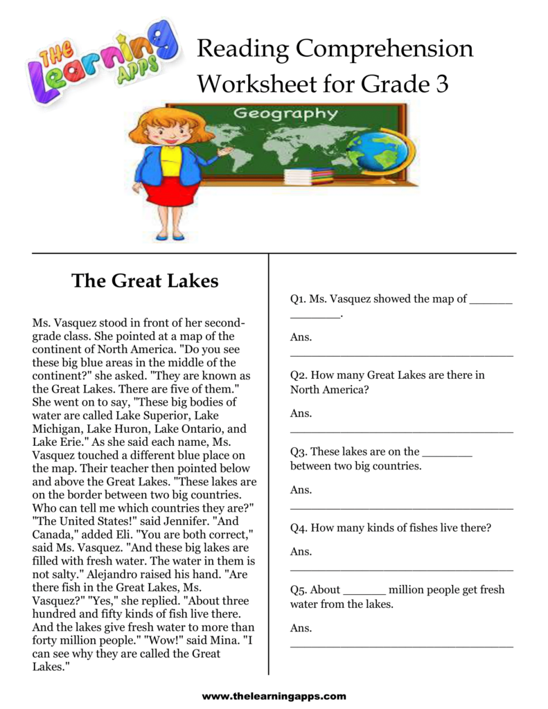 3Rd Grade Reading Comprehension Worksheets For Improved Skills Free 