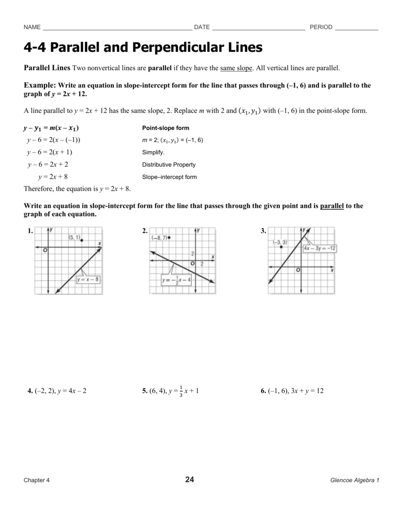 4 4 Parallel and Perpendicular Lines