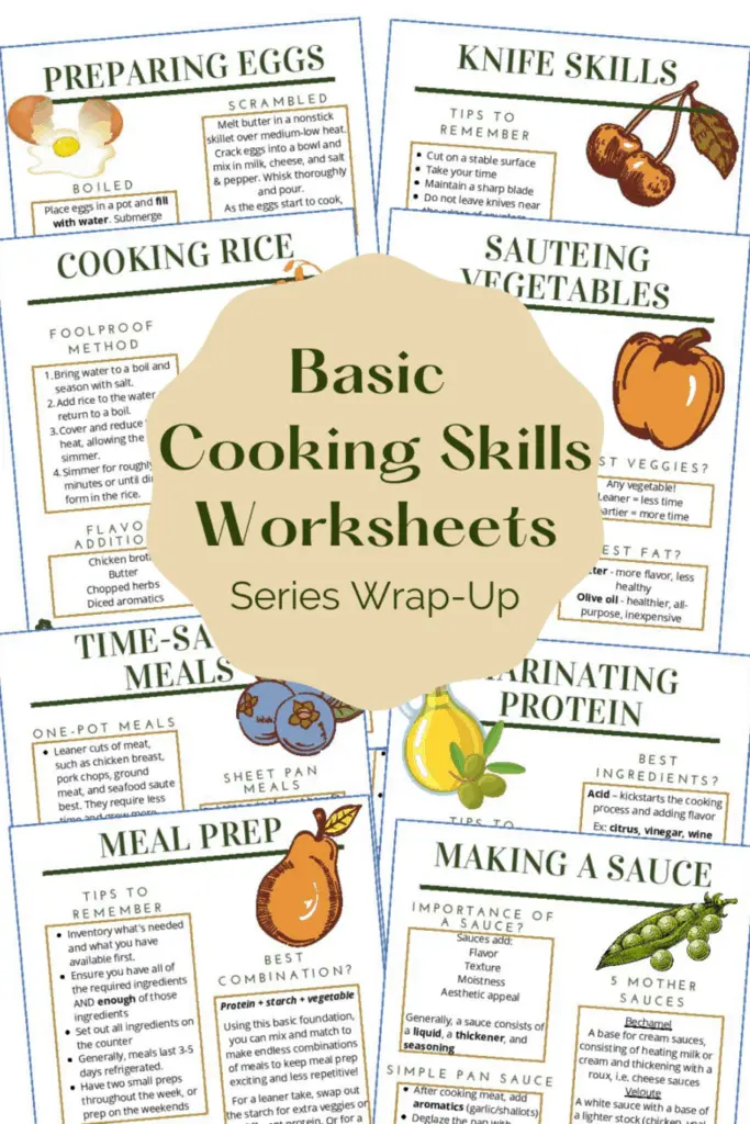 Basic Cooking Skills Worksheets Series Wrap Up Abundance Of Flavor