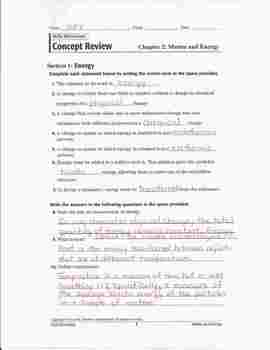 ChemistryHolt 2006 Chapter 2 Concept Review Key With Detailed 