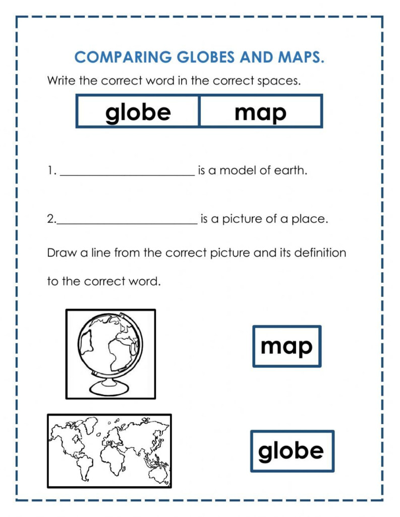 Comparing Globes And Maps Worksheet