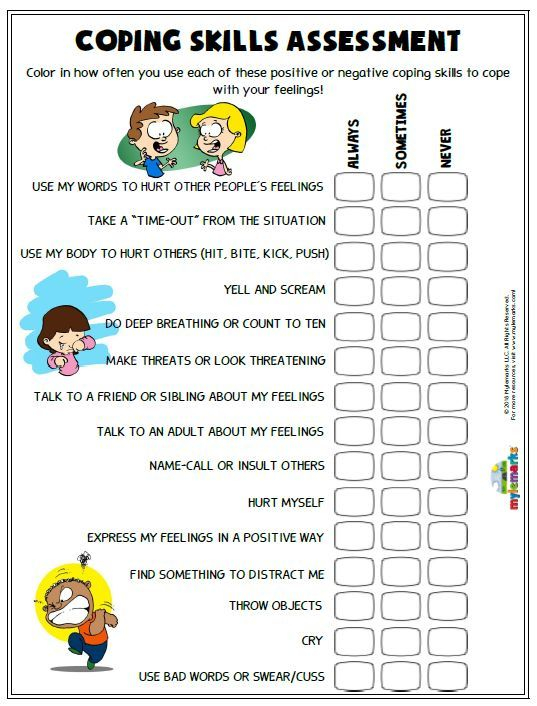 Coping Skills For Anger Worksheets