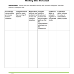 Critical Thinking Skills Worksheet