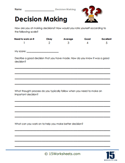 Decision Making Worksheets 15 Worksheets