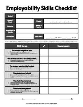 Employability Skills Checklist 2 By Teacher Turned Tutor TpT