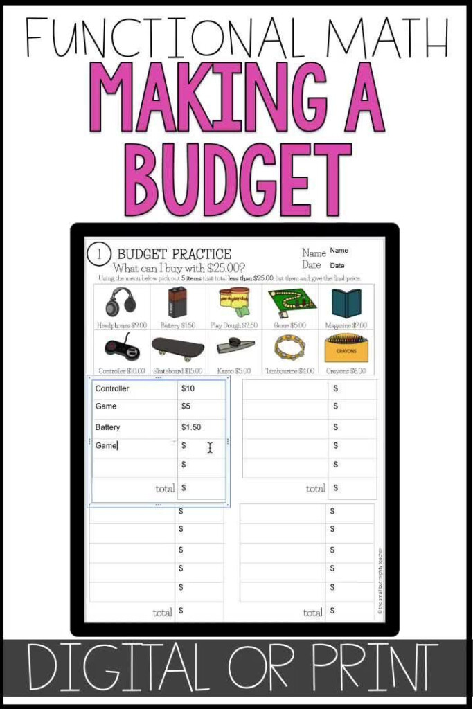 Fern Sheets Independent Living Skills Budgeting Worksheets