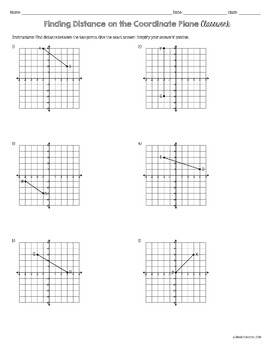 Finding Distance On The Coordinate Plane Practice Worksheets Classwork 