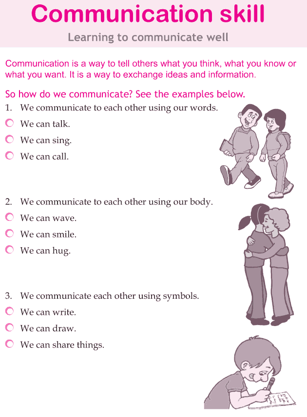 Free Printable Communication Skills Worksheets