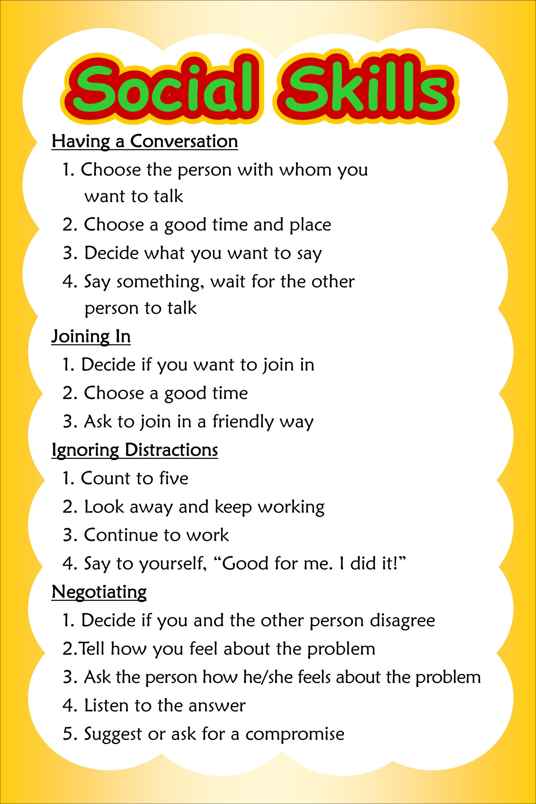 Free Printable Social Skill Worksheets