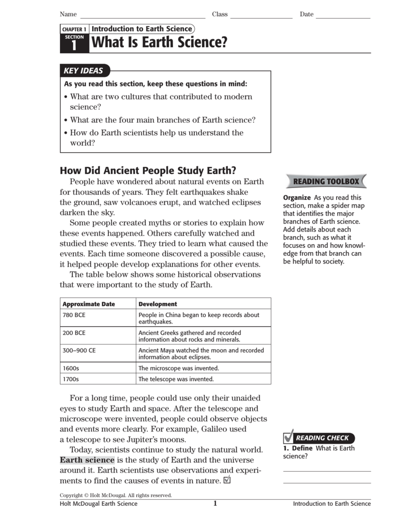 Holt Mcdougal Earth Science Answer Key The Earth Images Revimage Org