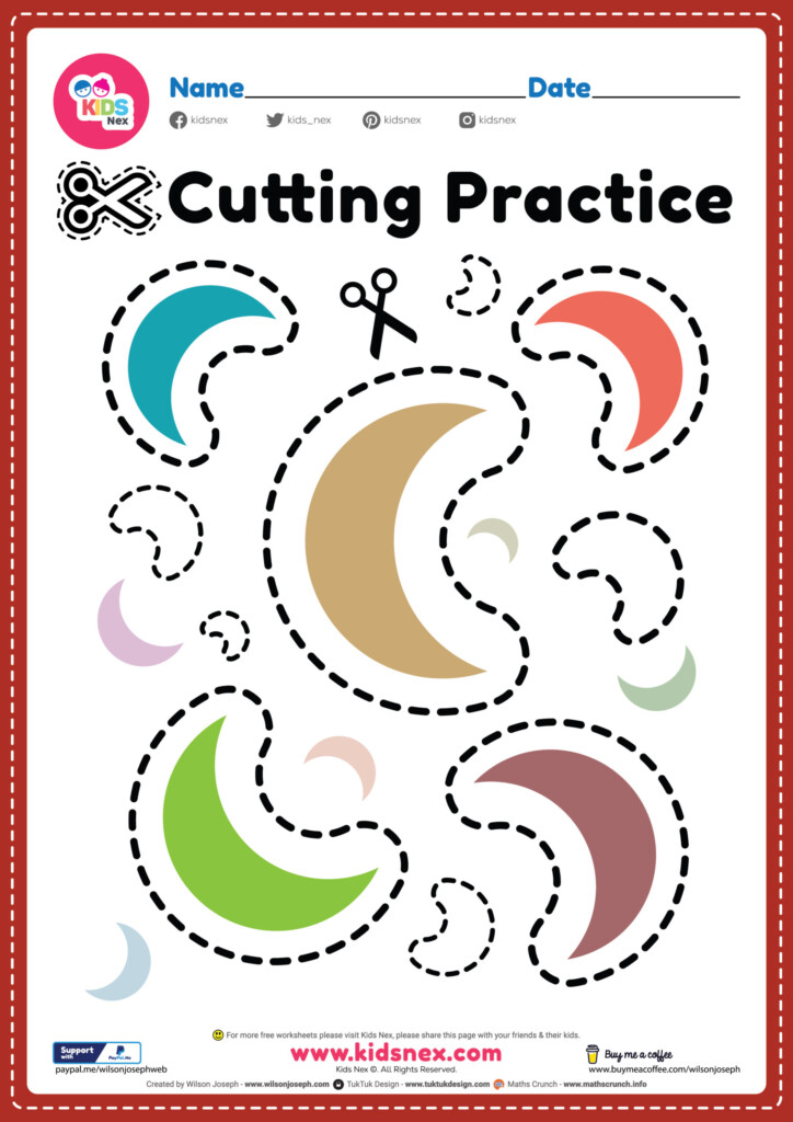 Kids Cutting Practice Free Printable PDF For Preschool Kid