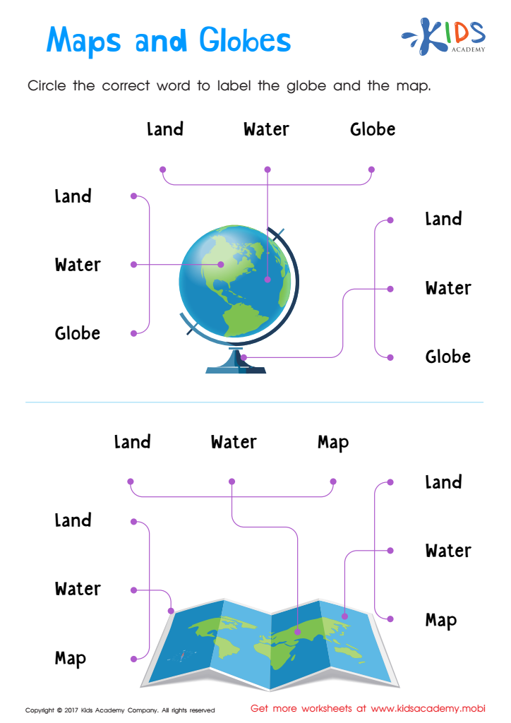 Maps And Globes Worksheet Free Practical Social Studies Printable PDF