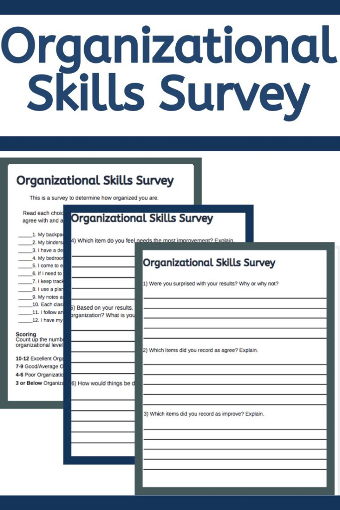 Organizational Skills Worksheets SkillsWorksheets