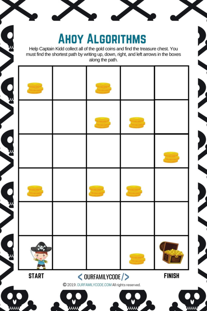 Pirate Treasure Hunt Unplugged Coding Worksheet Our Family Code