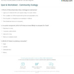 Quiz Worksheet Community Ecology Study