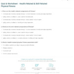 Quiz Worksheet Health Related Skill Related Physical Fitness