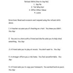 Refusal Skills Say No Worksheet By Lifeskills Laboratory TPT