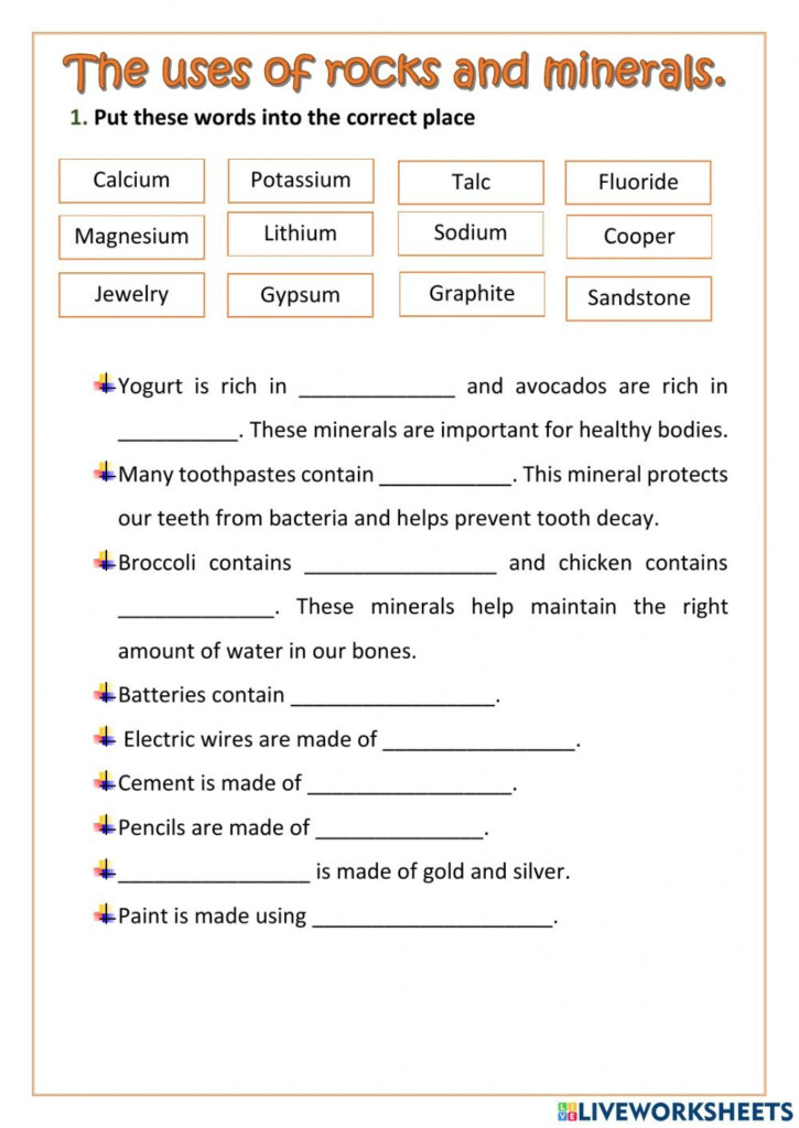 Rocks And Minerals Worksheets WorksheetsCity