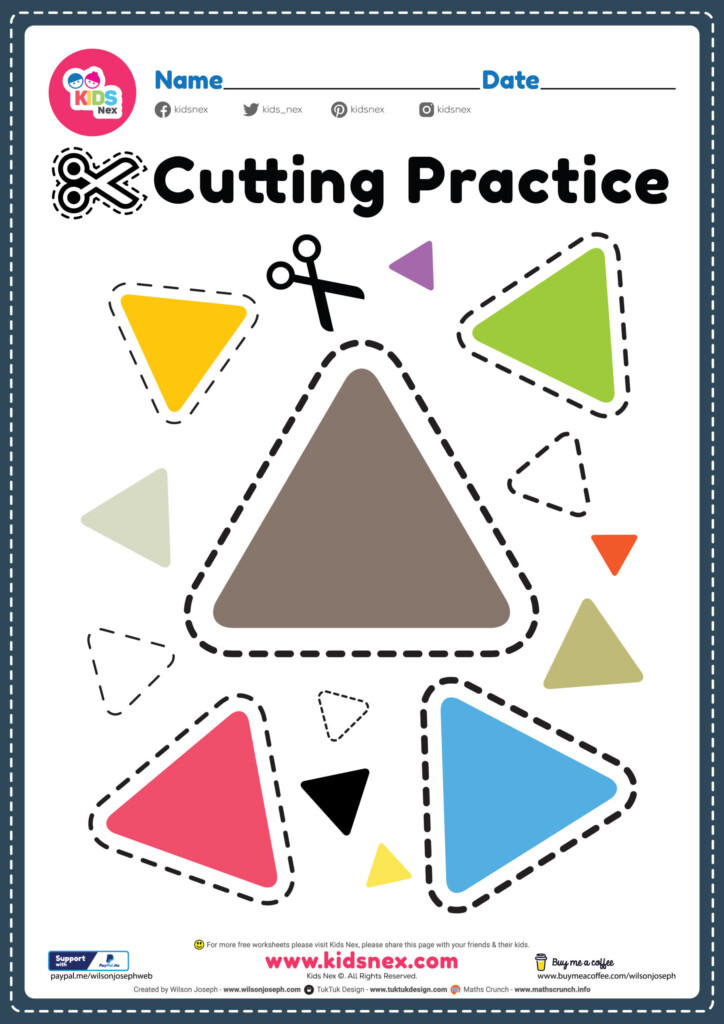 Scissor Practice For Preschool Free Printable PDF For Kids