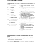 Skills Worksheet Community Ecology Answer Key SkillsWorksheets