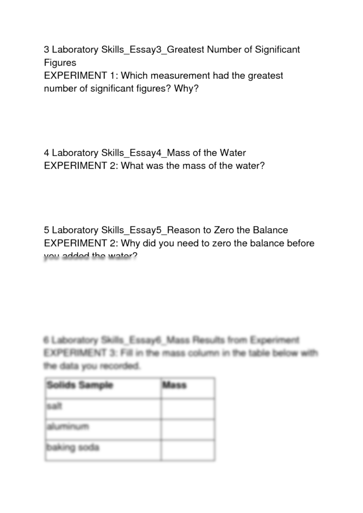 SOLUTION Worksheet Laboratory Skills Studypool