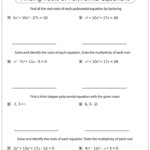 Solving Polynomial Equations Worksheets With Answer Key