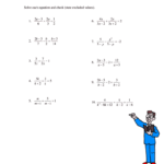 Solving Rational Equations Worksheet With Answers Algebra 2