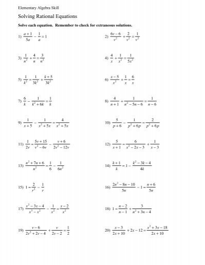 Solving Rational Equations