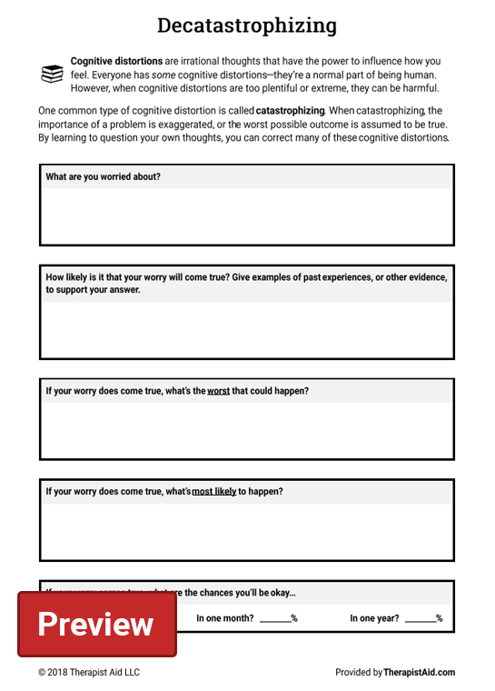 Therapist Aid Worksheets For Adults