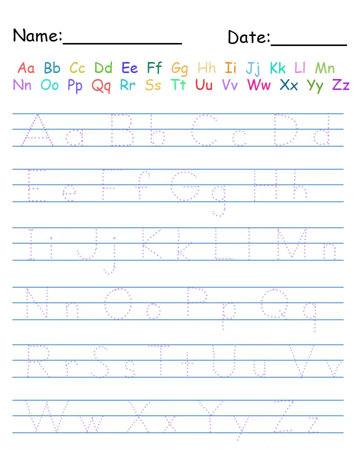 Trace Handwriting Worksheet